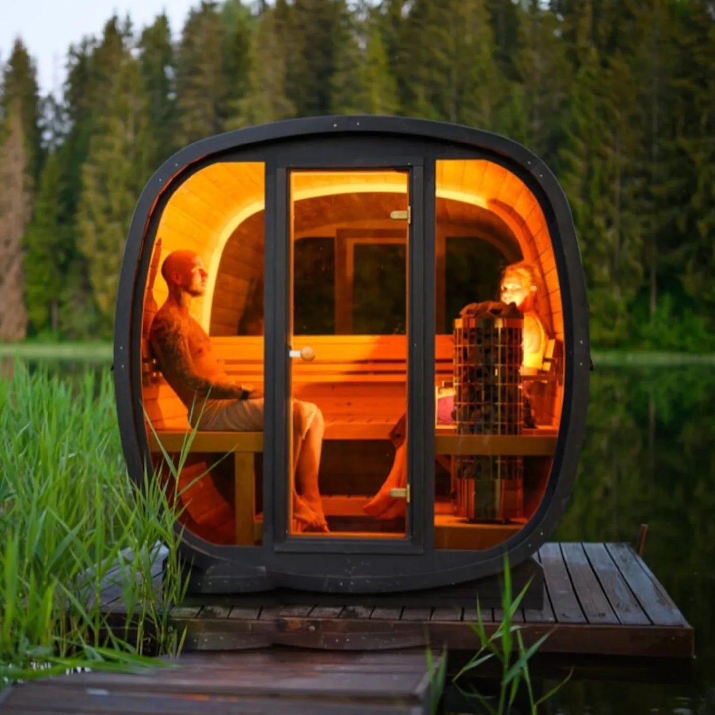 Auris Two Luxury Outdoor Cedar Sauna by Orivon Wellness