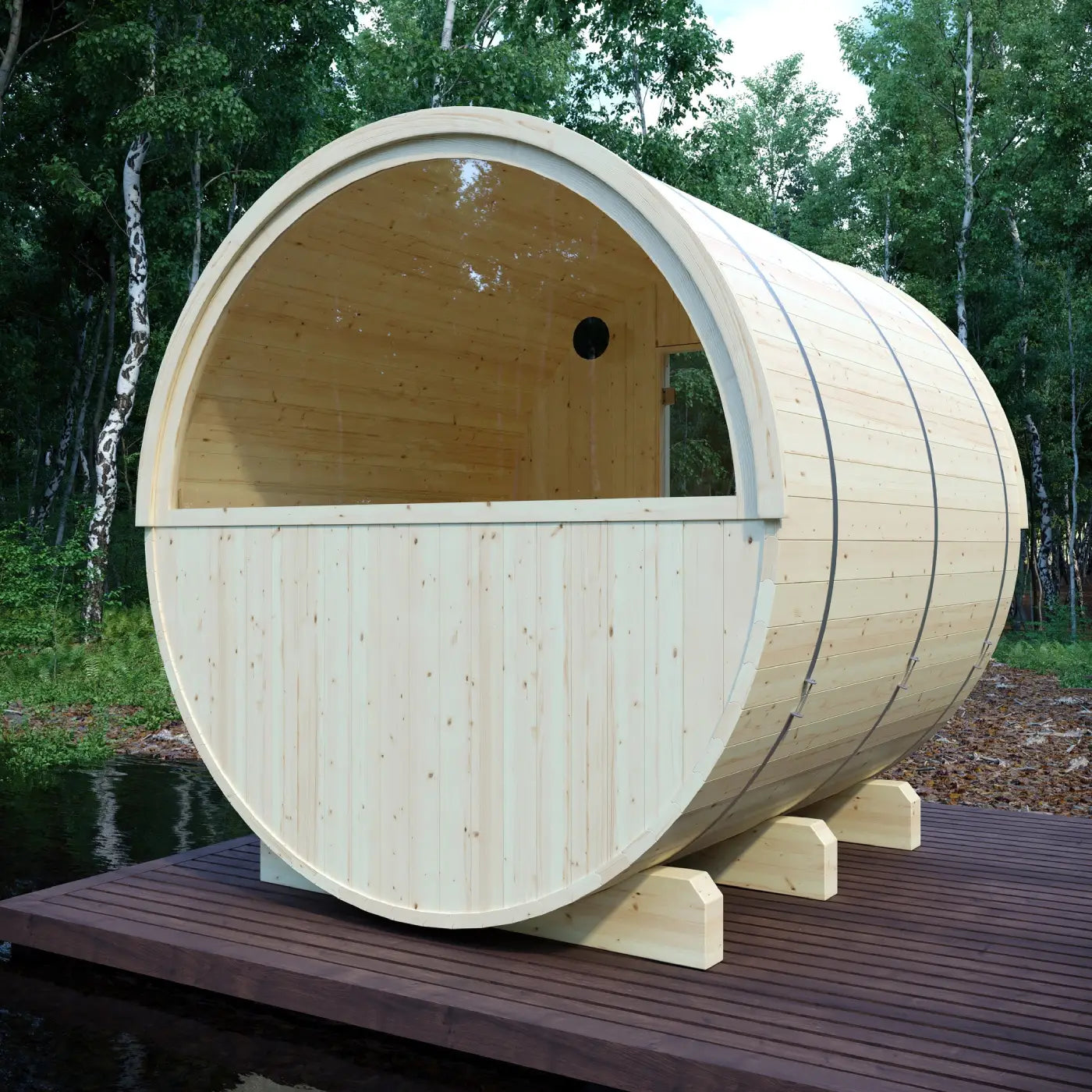 Tampere Finnish Barrel Sauna with WiFi Heater